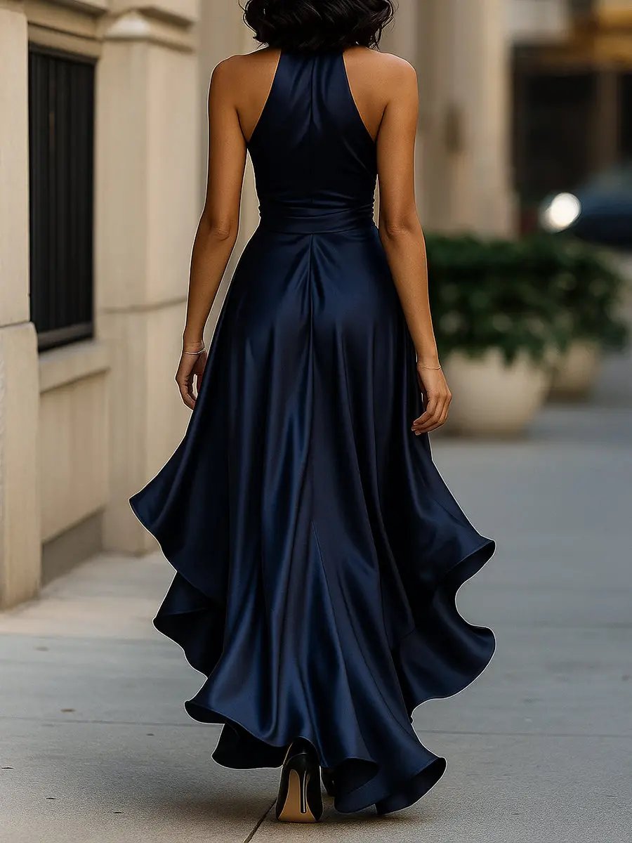 Audrey™ | Elegant Halter Wrap Evening Dress