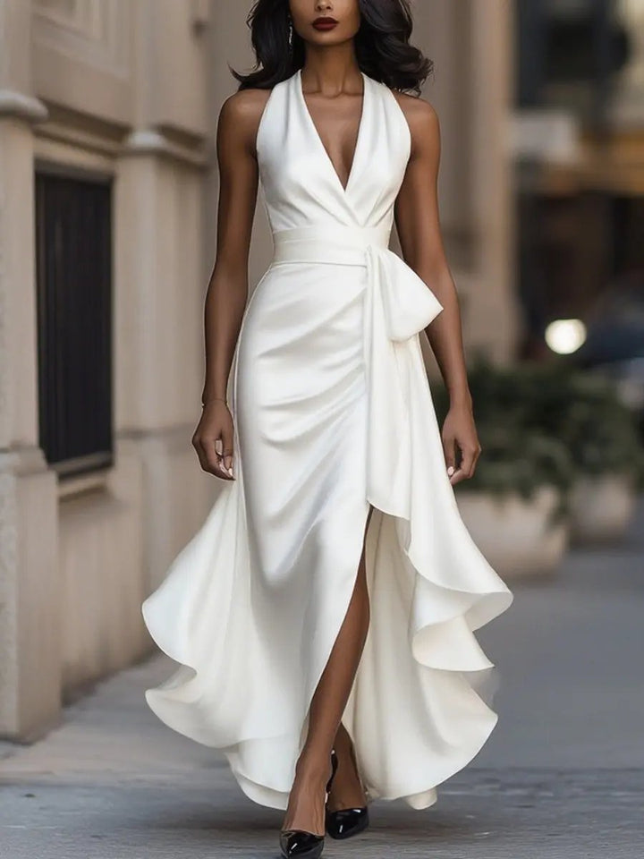 Audrey™ | Elegant Halter Wrap Evening Dress