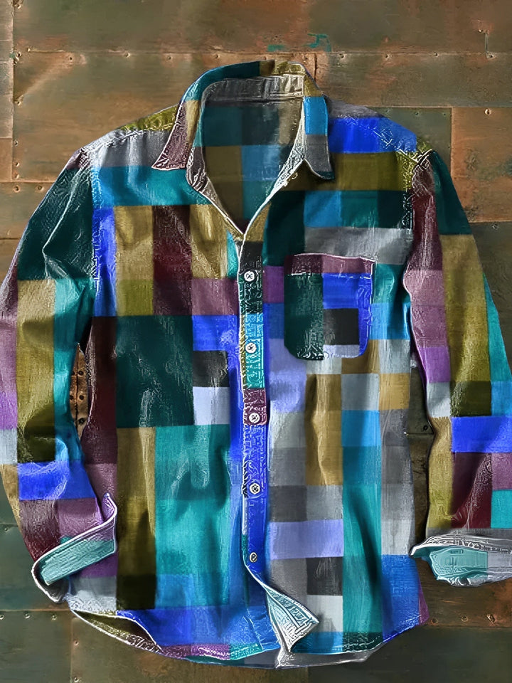 Zavian - Artistic Patchwork Button-Up Shirt | By Julian & Claire Toronto