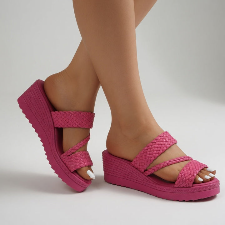 Tresseline™ | Woven Wedge Mule with Cushioned Sole