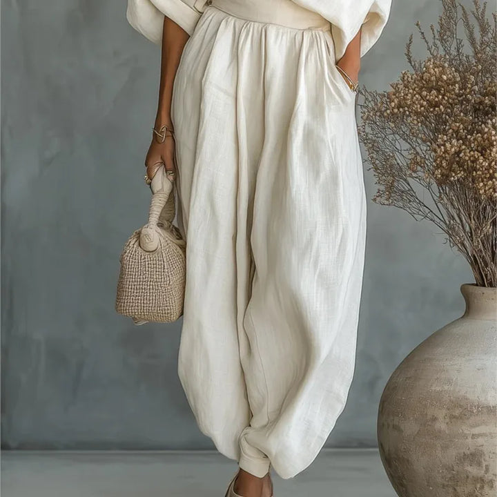 Trisha™ | Oversized One-Shoulder Linen Set