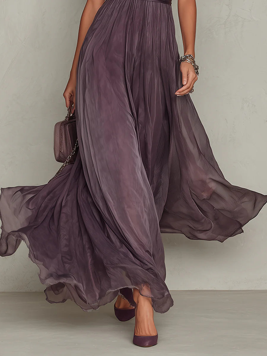 Ashley™ | Vintage Chiffon Maxi Dress