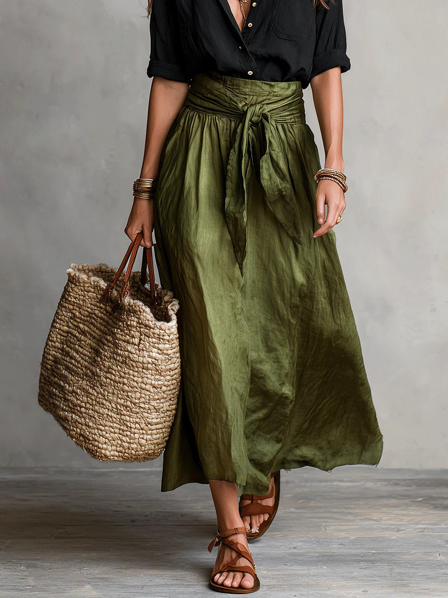 Vera™ |  Blouse &  Midi Skirt Set with Belt