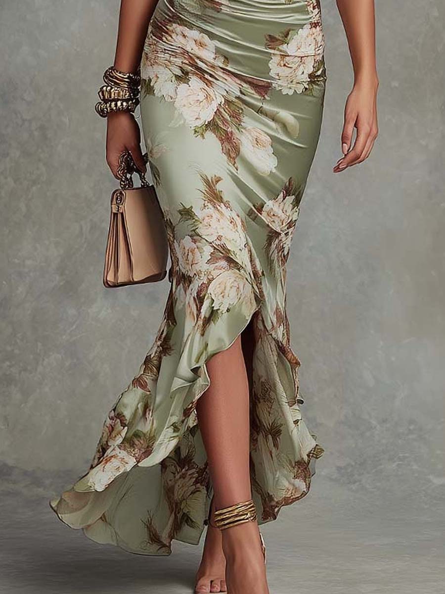 Anastasia™ | Floral Satin Occasion Dress