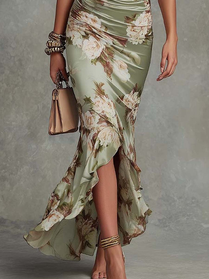 Anastasia™ | Floral Satin Occasion Dress