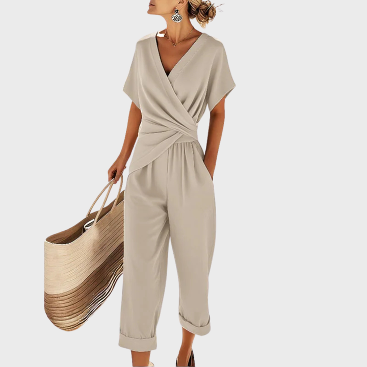 Hazel™ | Wrap-Front Cropped Trouser Set