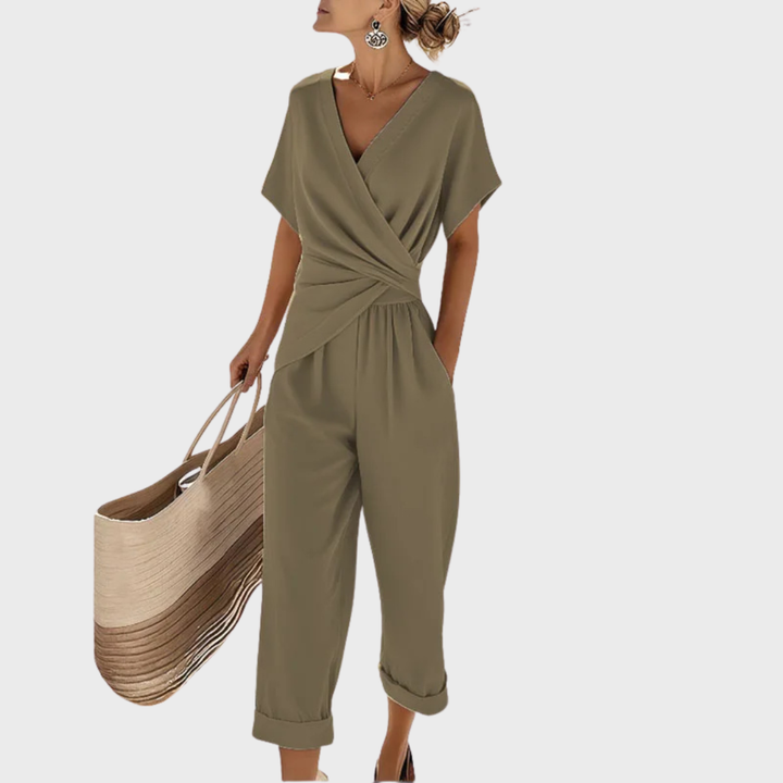 Hazel™ | Wrap-Front Cropped Trouser Set