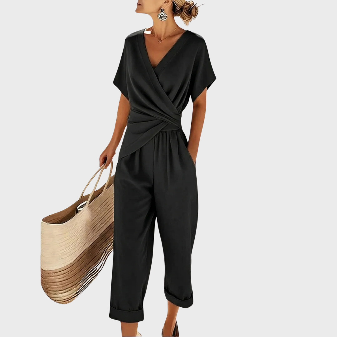 Hazel™ | Wrap-Front Cropped Trouser Set