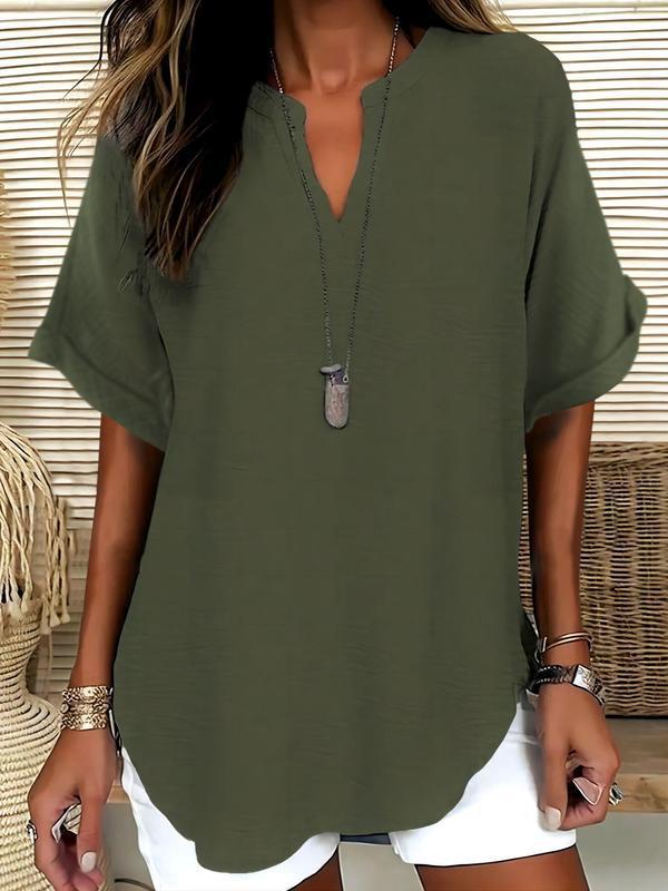 Mila™ | Relaxed Notched-Neck Blouse