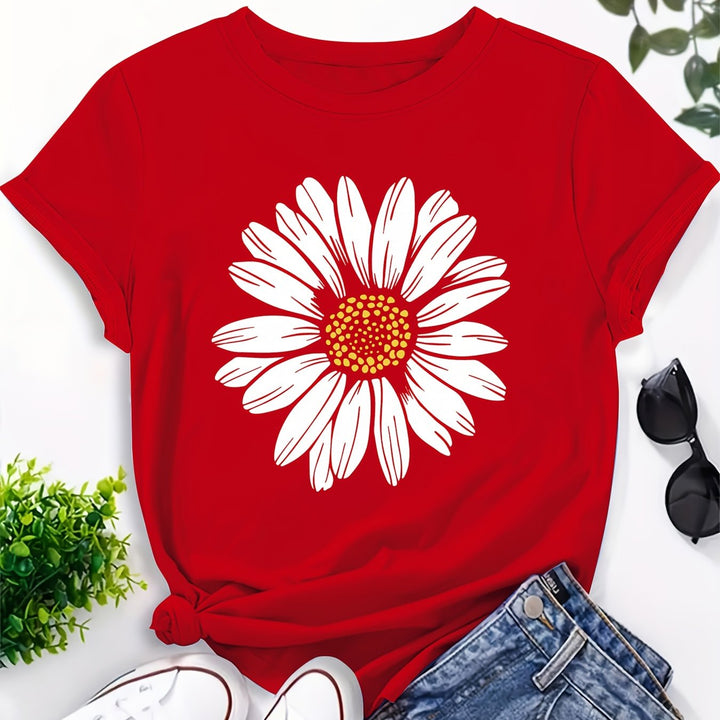 Daisy™ | Floral Print Crew Neck Tee