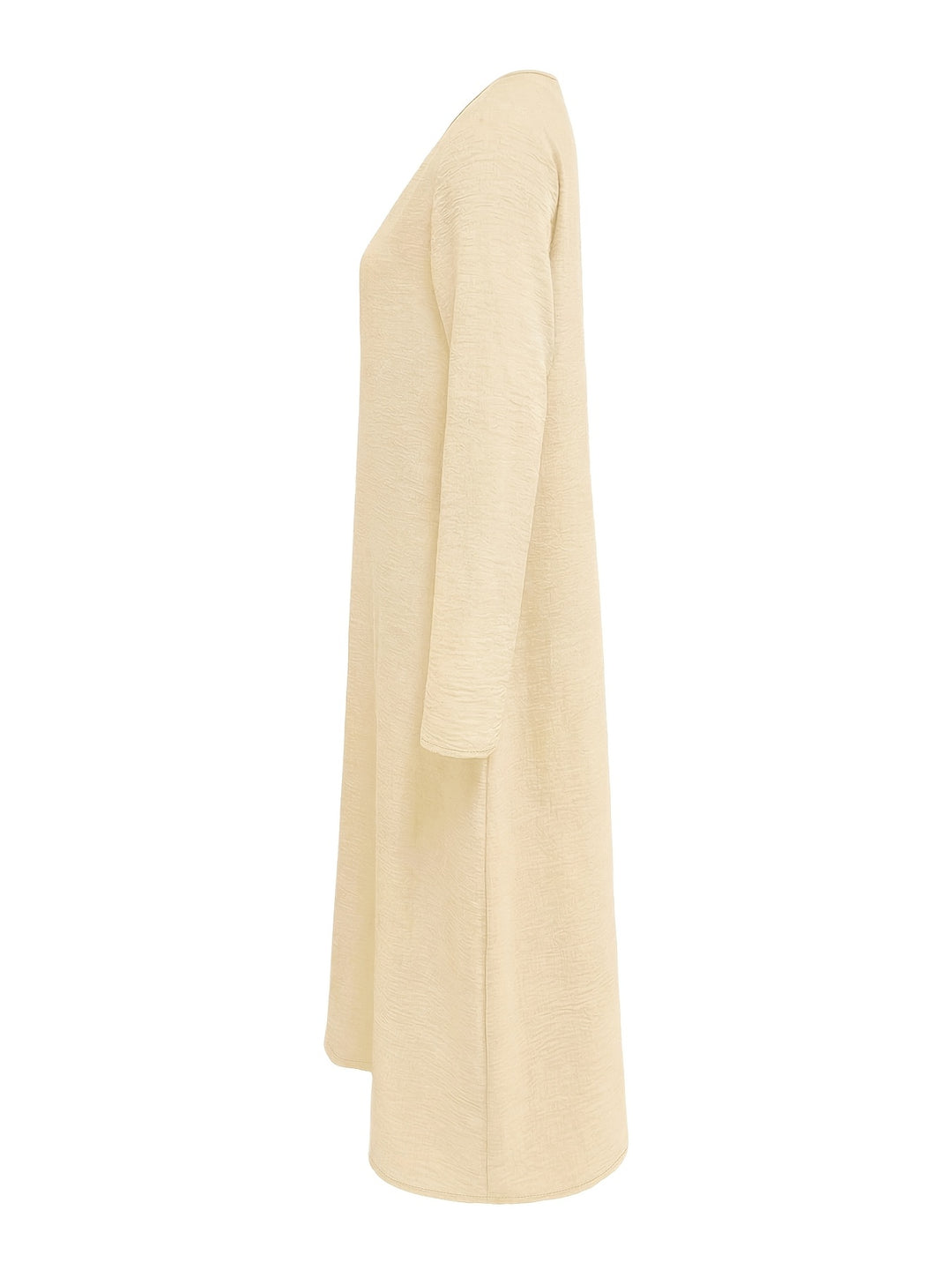 Women's V-neck Long Sleeve Solid Color Casual Loose Dress