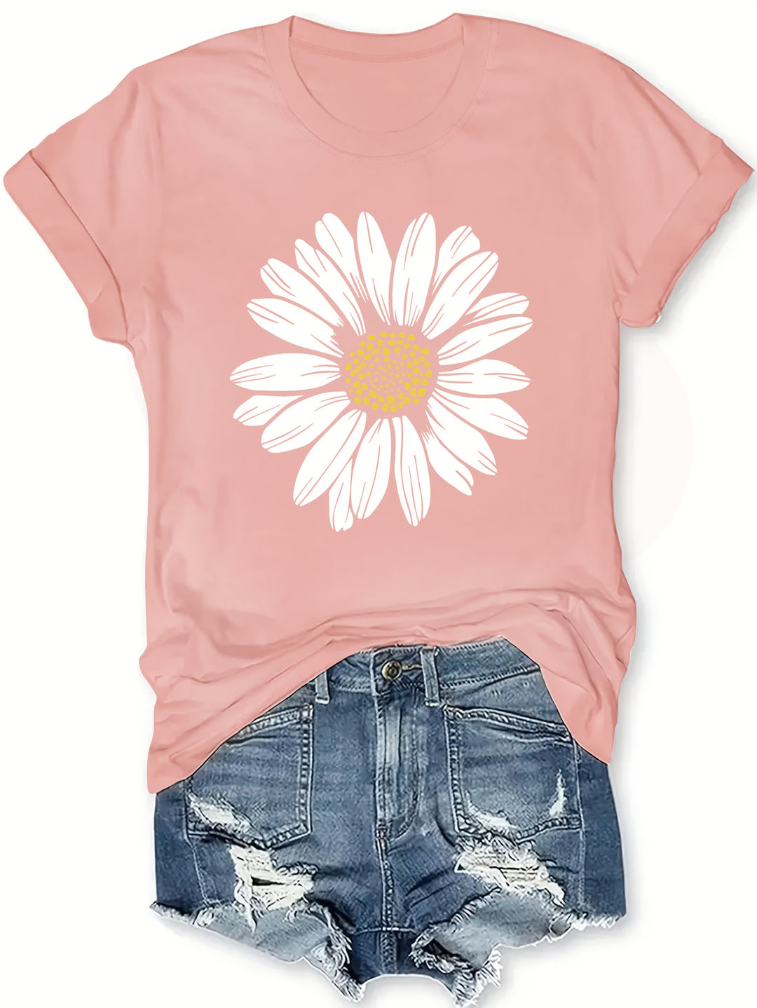 Daisy™ | Floral Print Crew Neck Tee