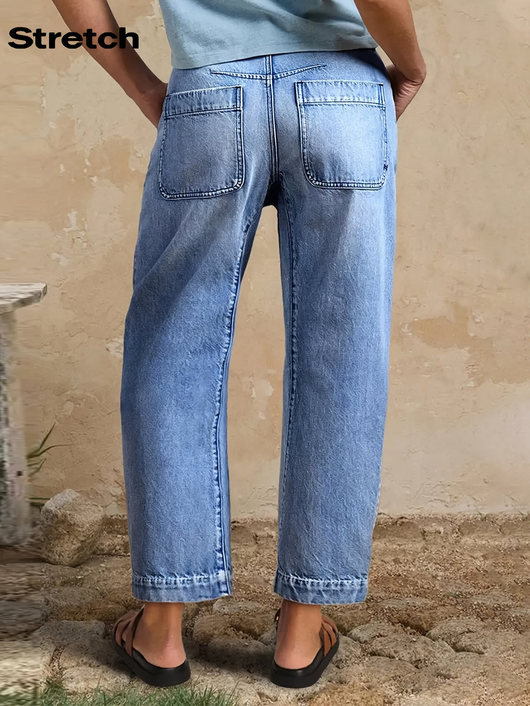 Jamie™ | Relaxed Barrel-Leg Jeans in Washed Blue