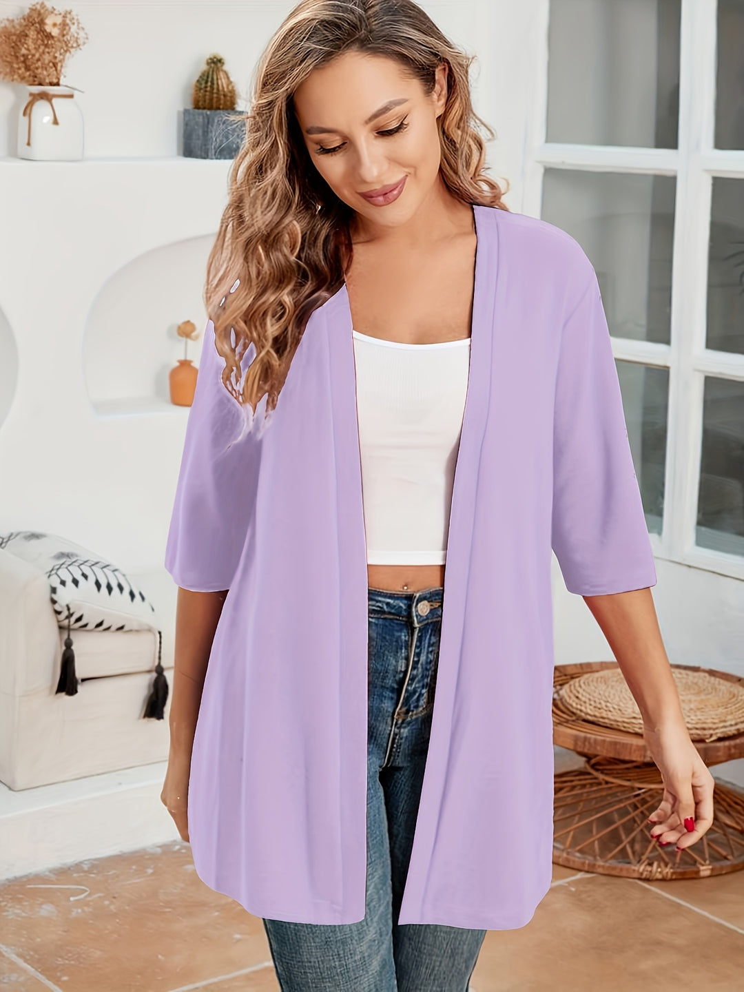 Vivienne™ | Elegant Open-Front Stretch Cardigan