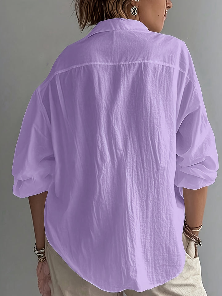 Vivian™ | Oversized Lapel Blouse in Bold Colours