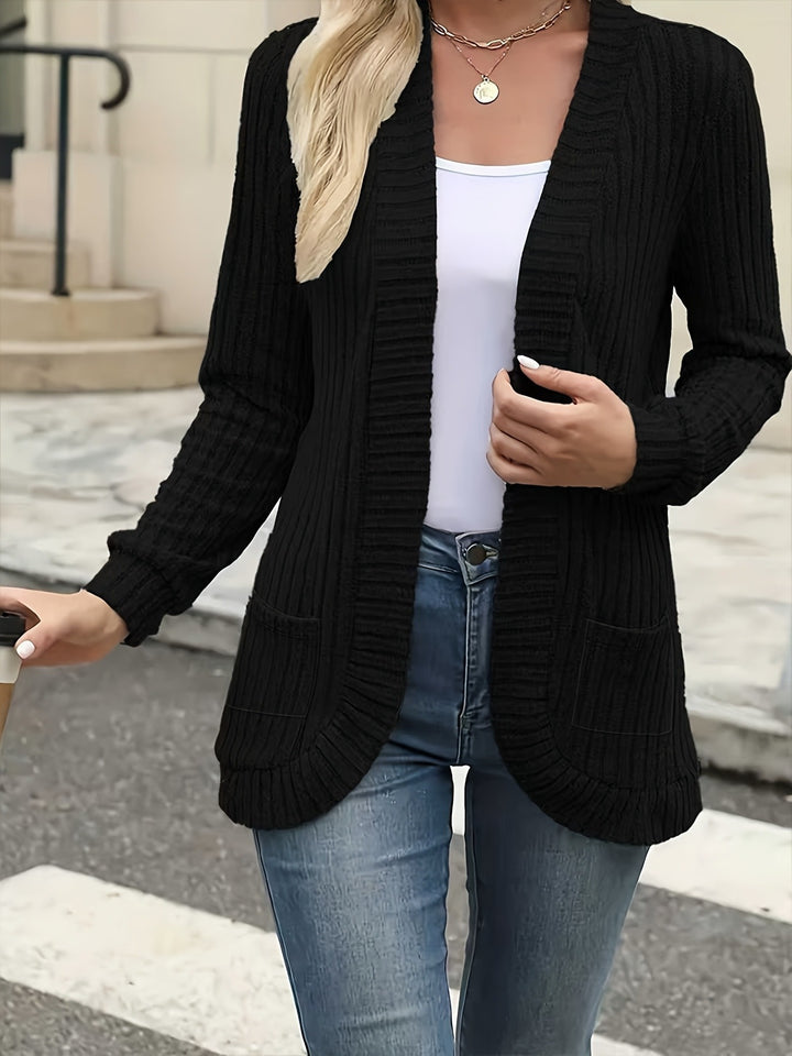 Elise™ | Elegant Open-Front Knit Cardigan