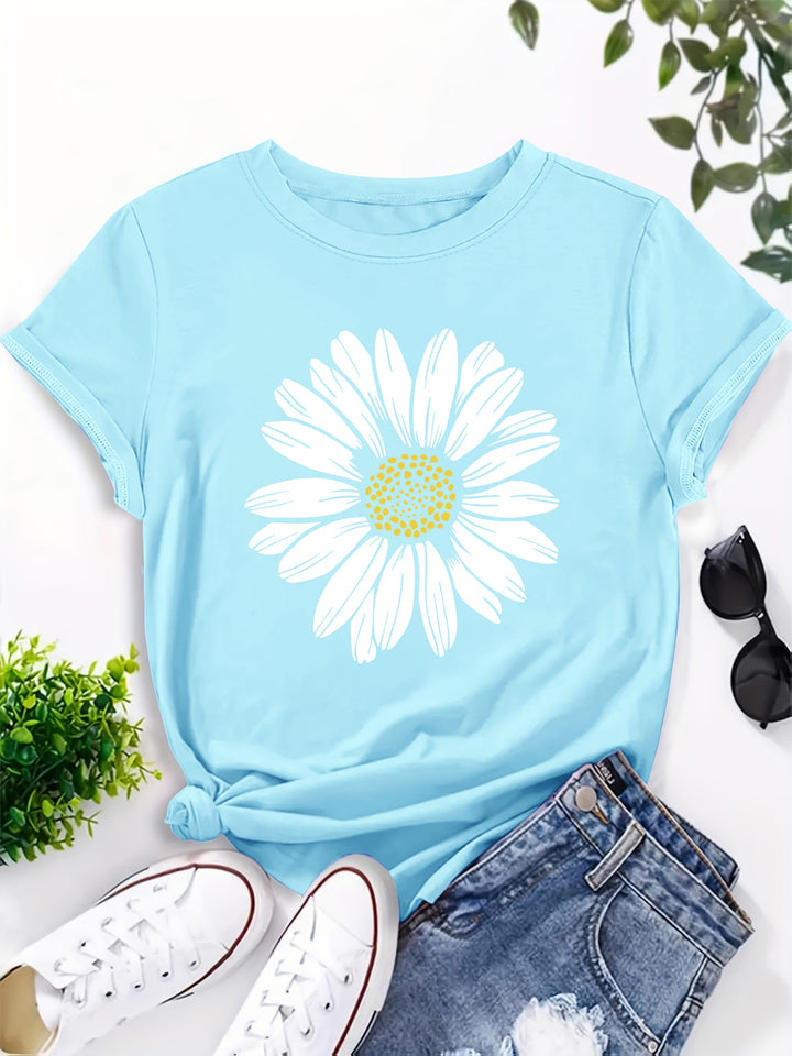 Daisy™ | Floral Print Crew Neck Tee