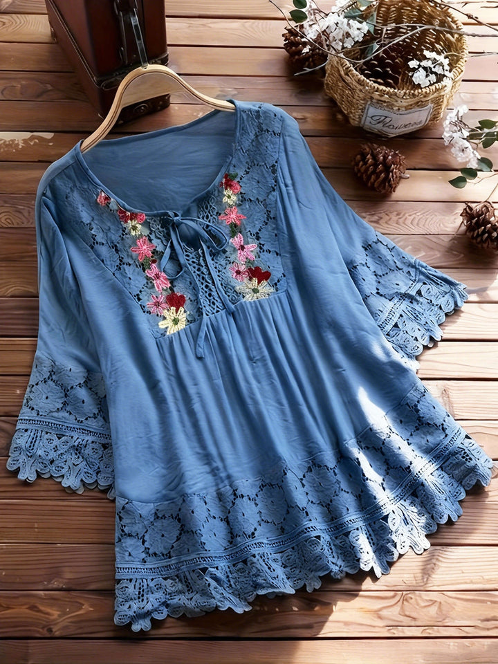 Florence™ | Embroidered Lace Boho Blouse