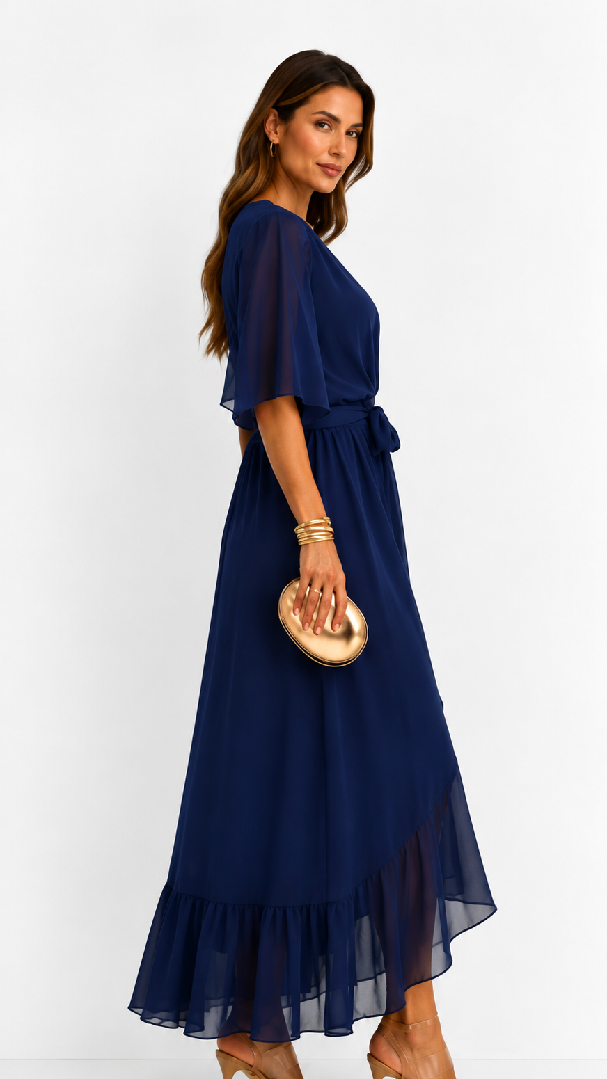 Isabelle™ | Elegant Chiffon Wrap Maxi Dress
