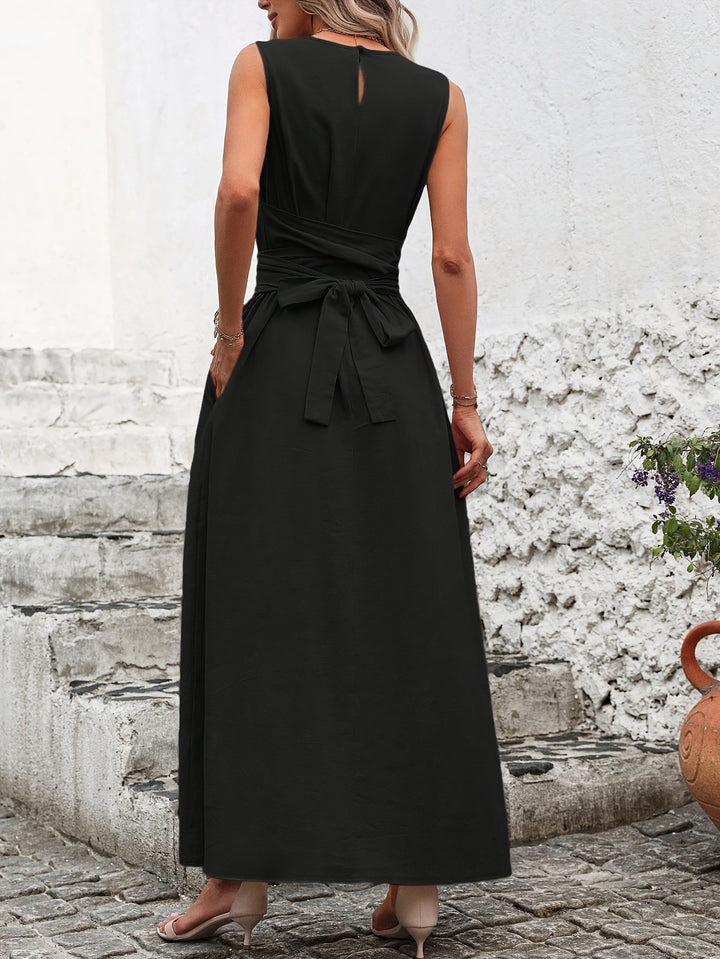 Diane™ | Cotton Tie-Back Sleeveless Maxi Dress