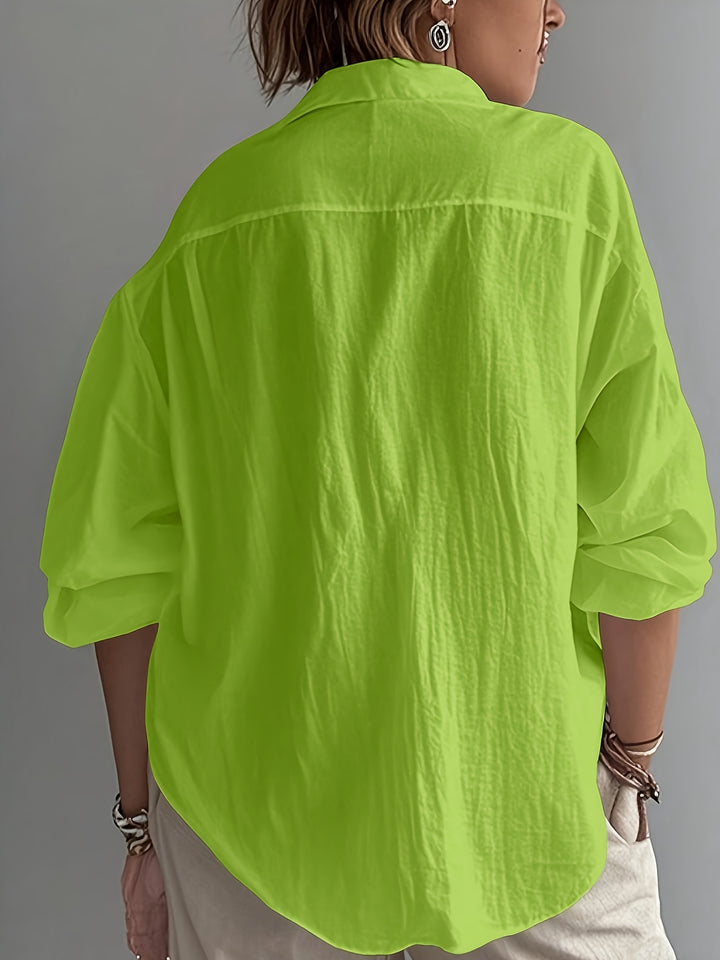 Vivian™ | Oversized Lapel Blouse in Bold Colours