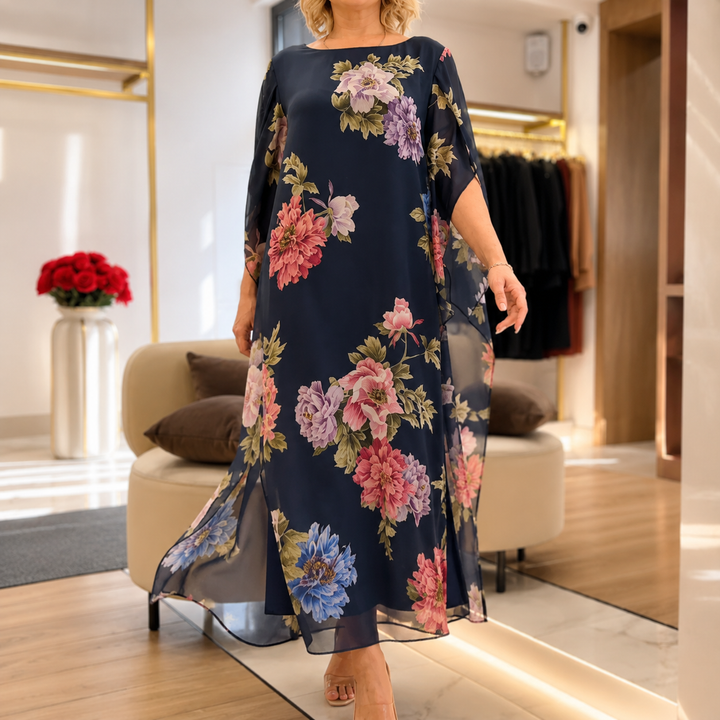 Marisol™ | Elegant Floral Chiffon Occasion Dress