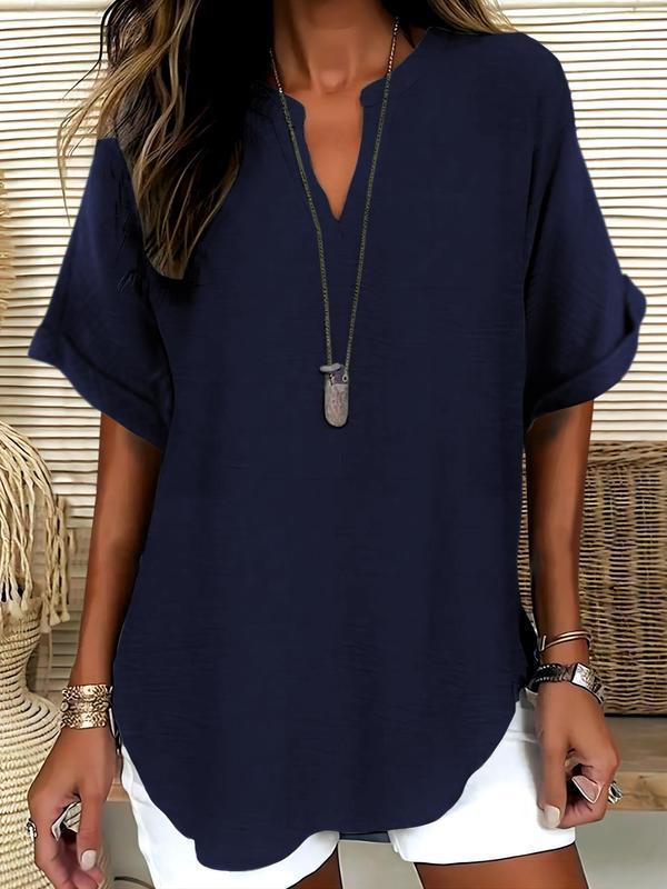 Mila™ | Relaxed Notched-Neck Blouse