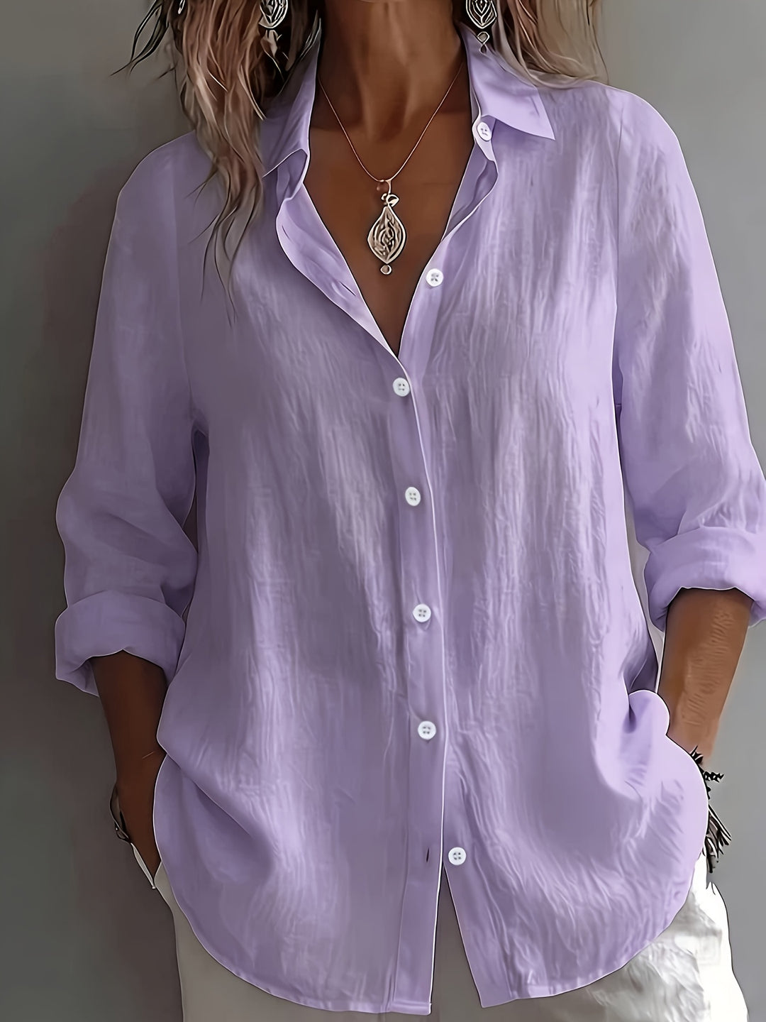 Selene™ | Relaxed Luxe Linen Button Blouse