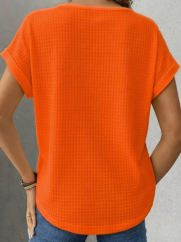 Penny™ | Soft Waffle-Knit Short Sleeve Top
