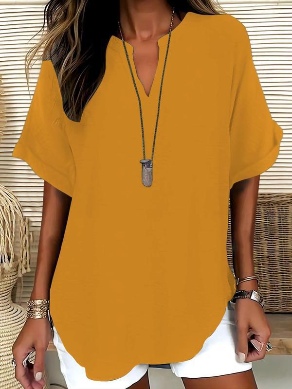Mila™ | Relaxed Notched-Neck Blouse