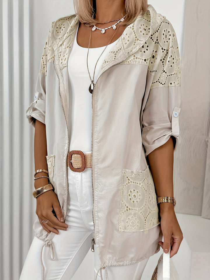 Aria™ | Lace Patchwork Hooded Jacket