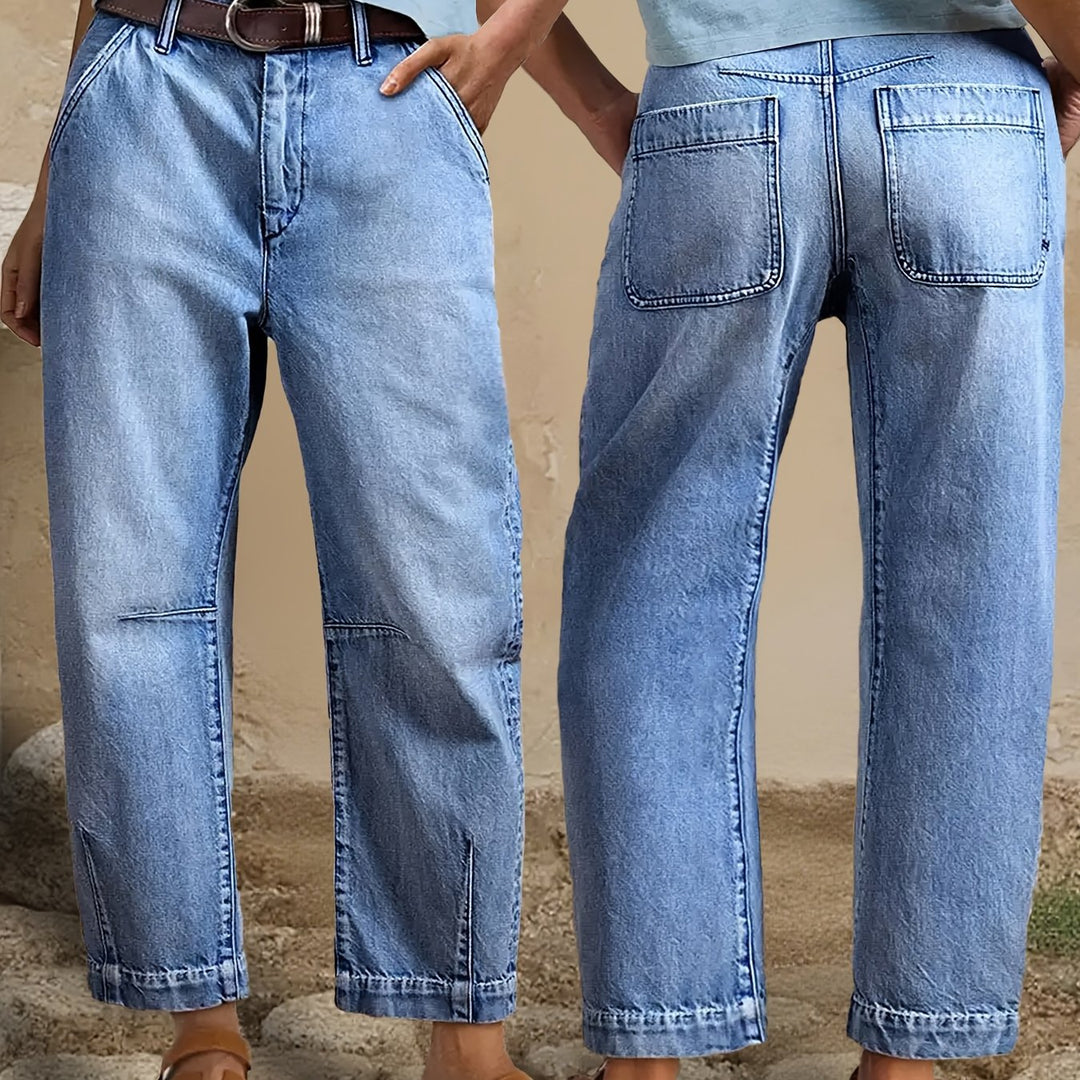 Jamie™ | Relaxed Barrel-Leg Jeans in Washed Blue