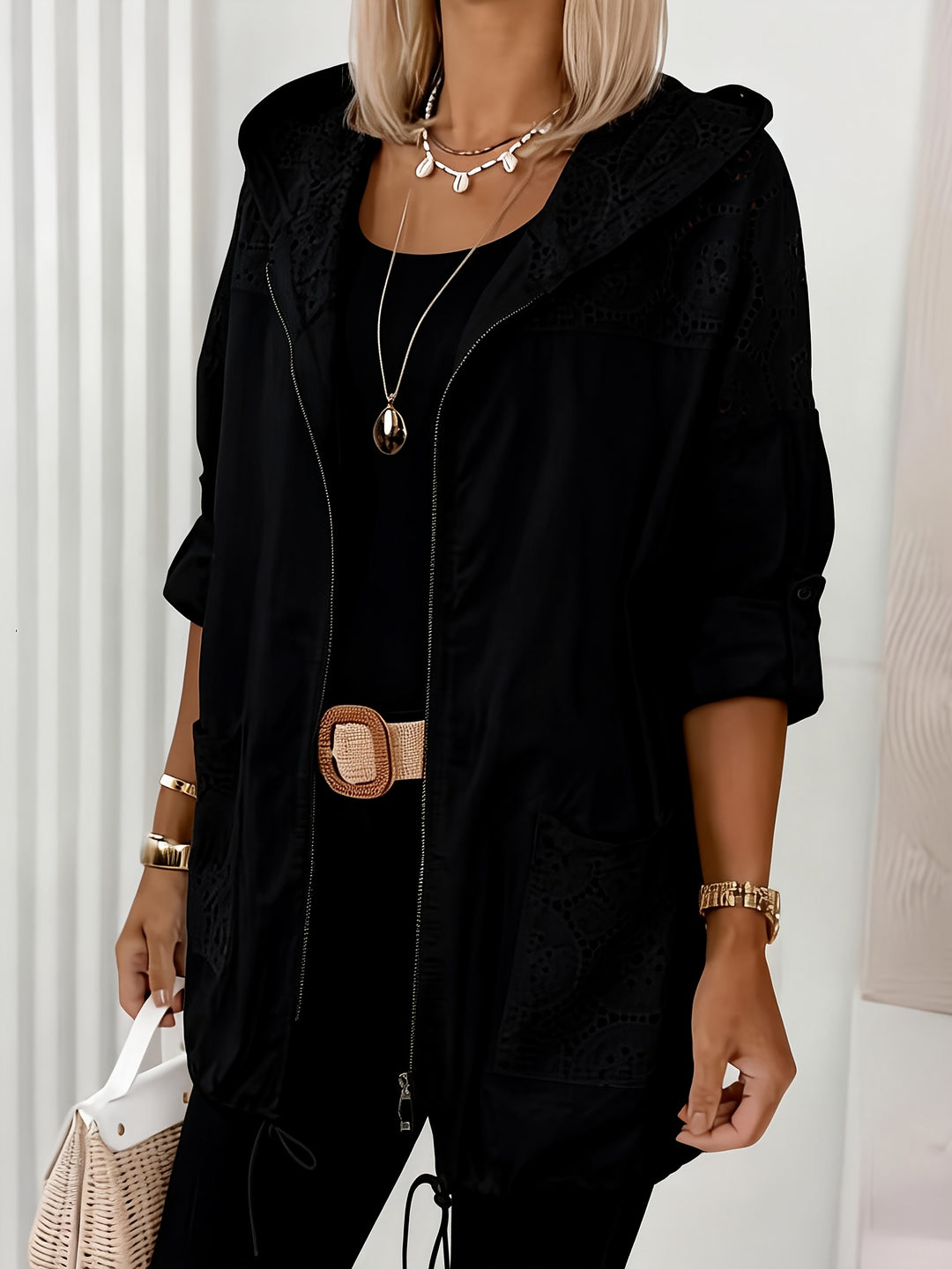 Aria™ | Lace Patchwork Hooded Jacket