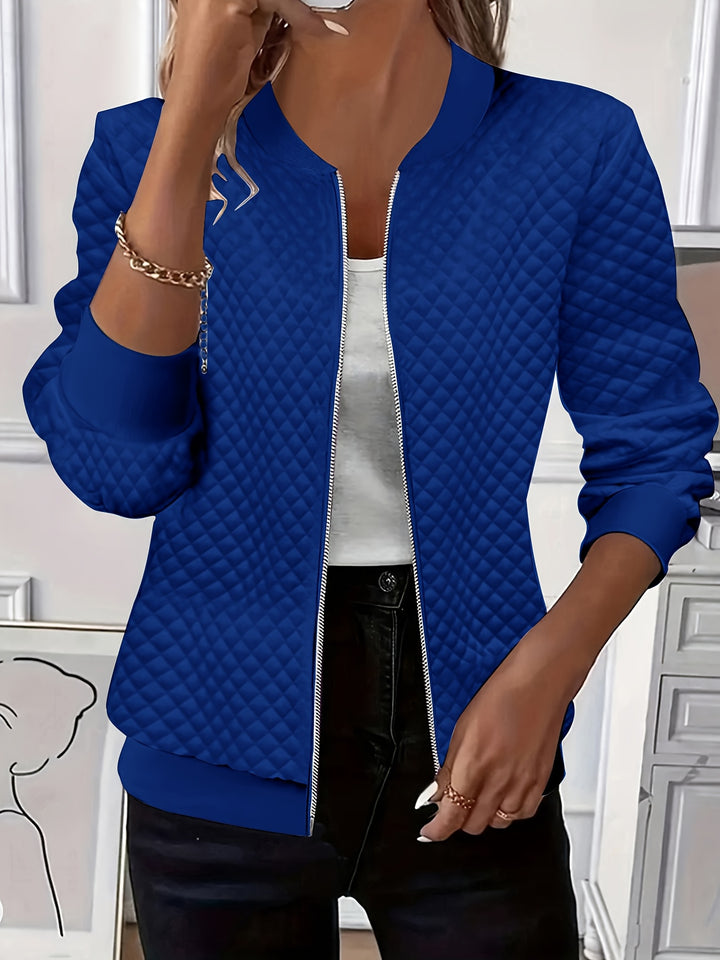 Jackie™ | Textured Zip-Up Bomber Jacket