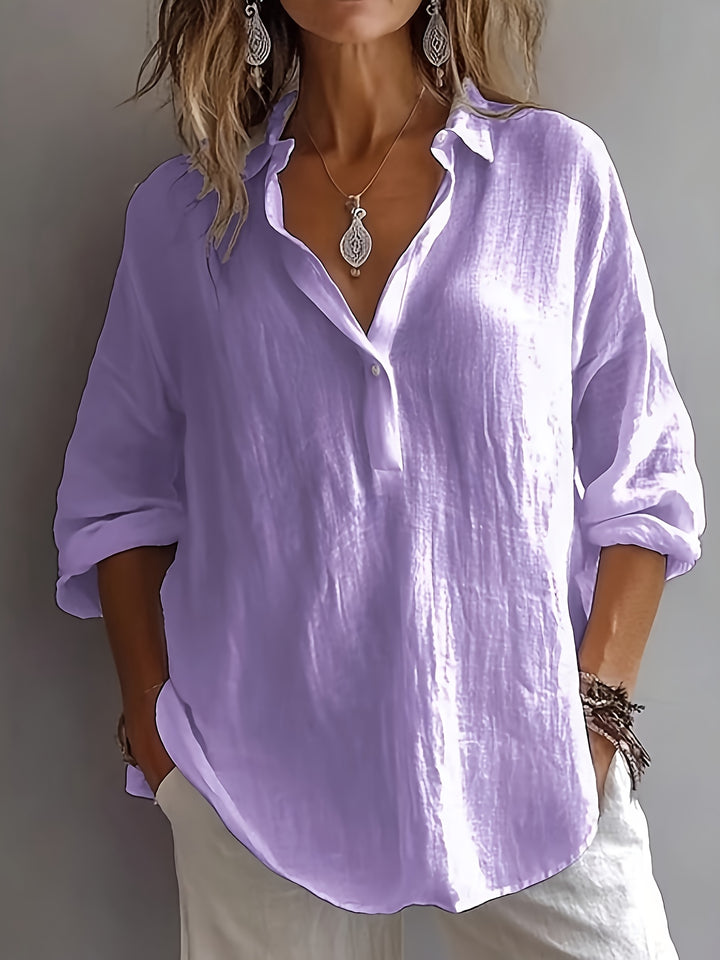 Vivian™ | Oversized Lapel Blouse in Bold Colours