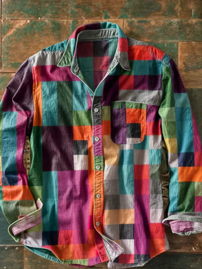 Zavian - Artistic Patchwork Button-Up Shirt | By Julian & Claire Toronto