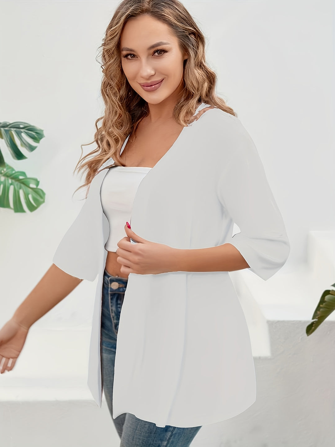 Vivienne™ | Elegant Open-Front Stretch Cardigan
