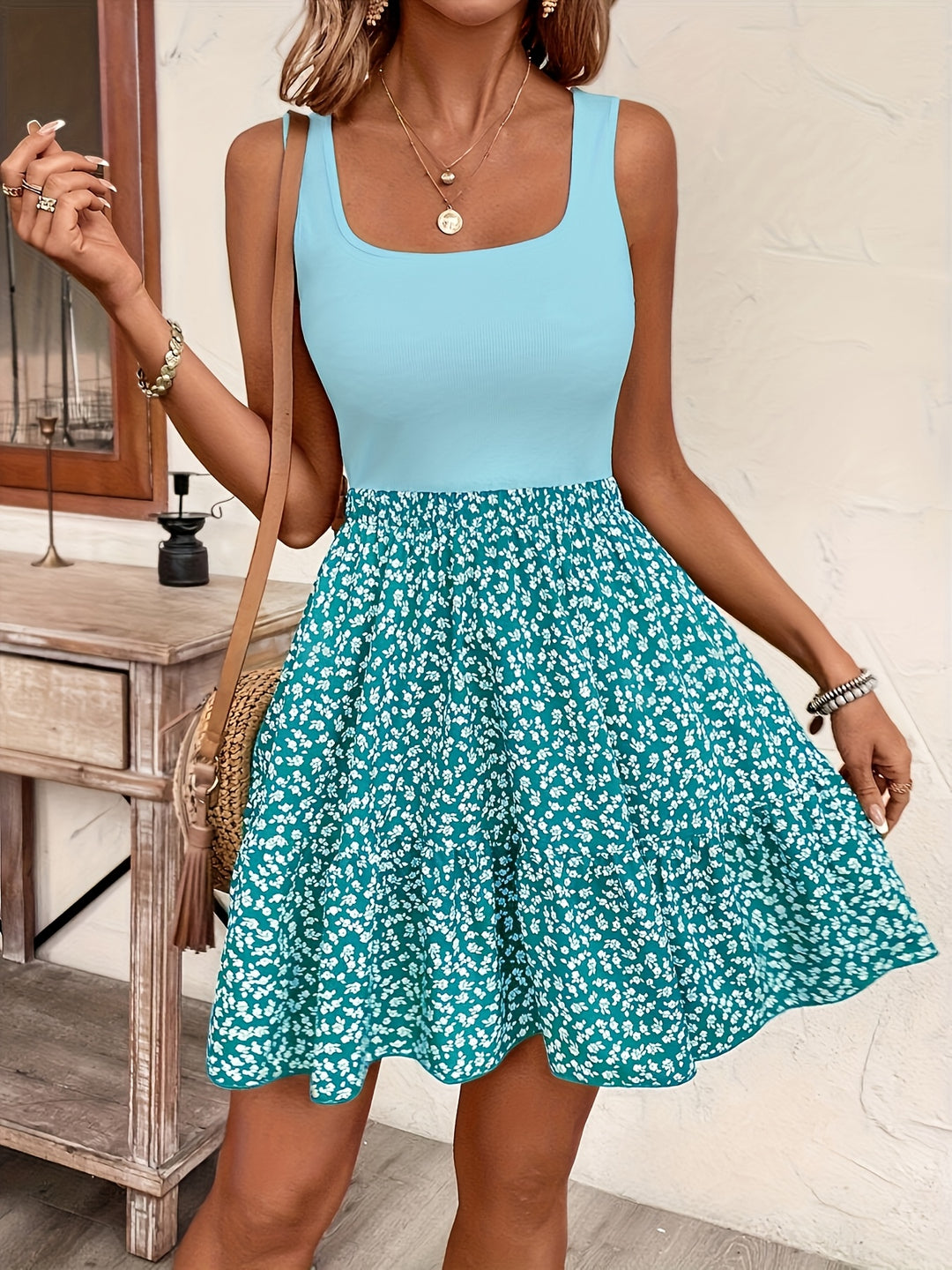 Rose™ | Floral Print Sleeveless Dress