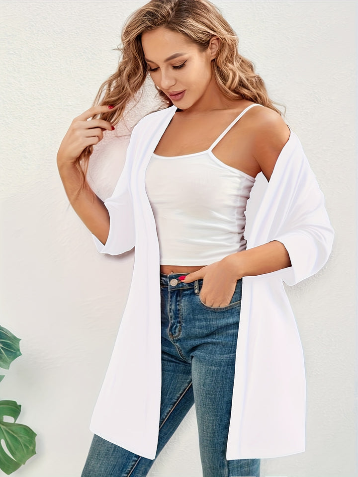 Vivienne™ | Elegant Open-Front Stretch Cardigan
