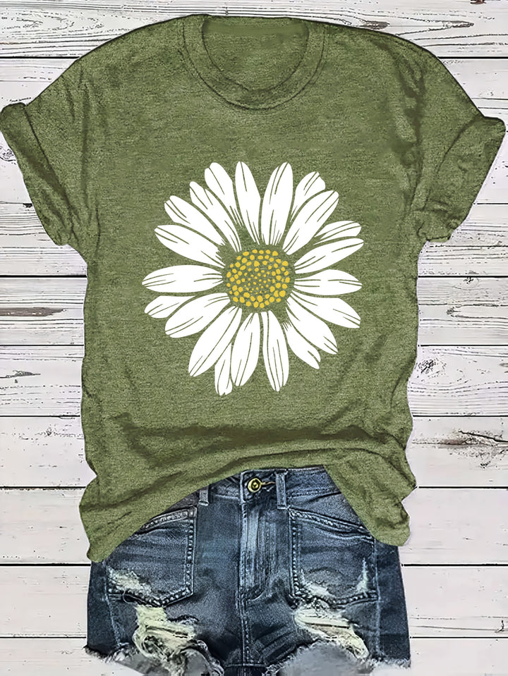 Daisy™ | Floral Print Crew Neck Tee