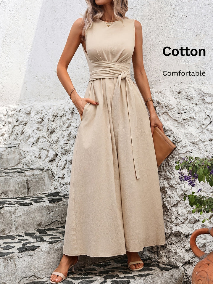 Diane™ | Cotton Tie-Back Sleeveless Maxi Dress