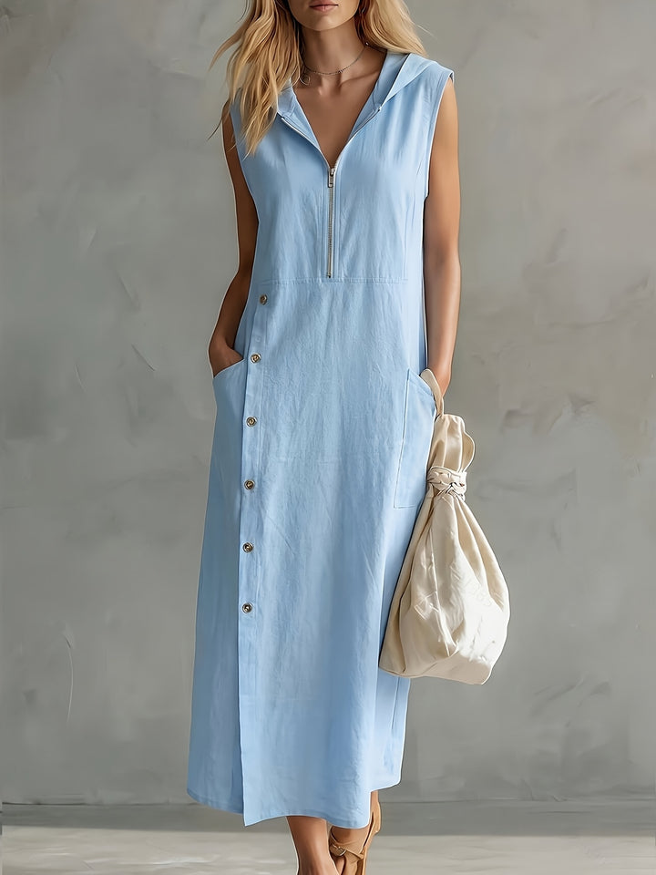 Carol™ | Hooded Button Maxi Dress