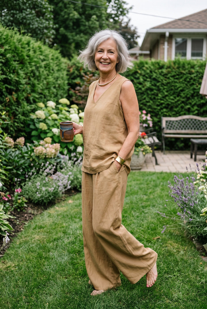 Maya™ | V-Neck Tank Top & Wide-Leg Pants Set