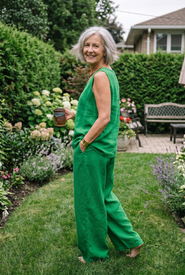 Maya™ | V-Neck Tank Top & Wide-Leg Pants Set