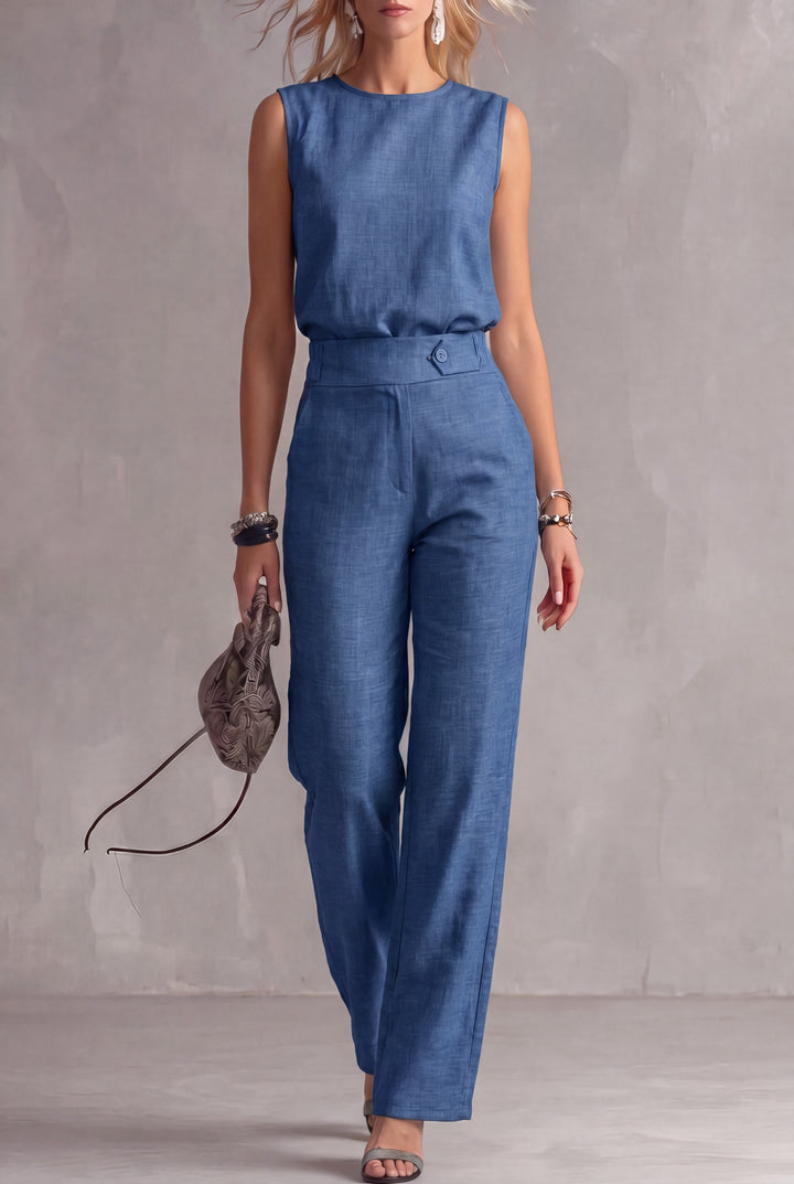 Stella™ | Sleeveless Top & Straight-Leg Pants Set
