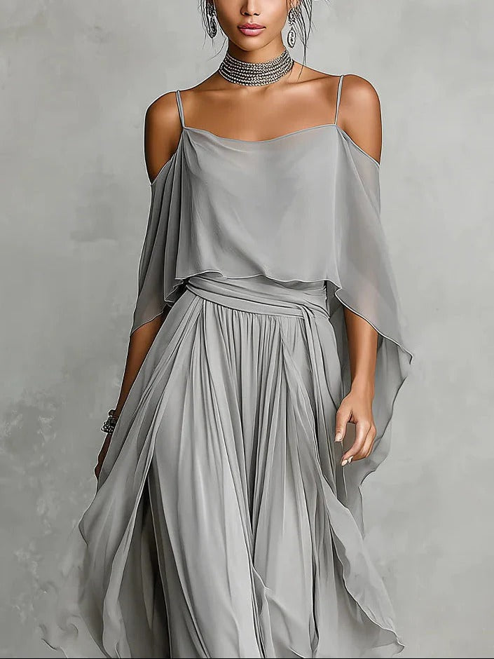 Celeste™ | Off-Shoulder Flowy Two-Piece Set
