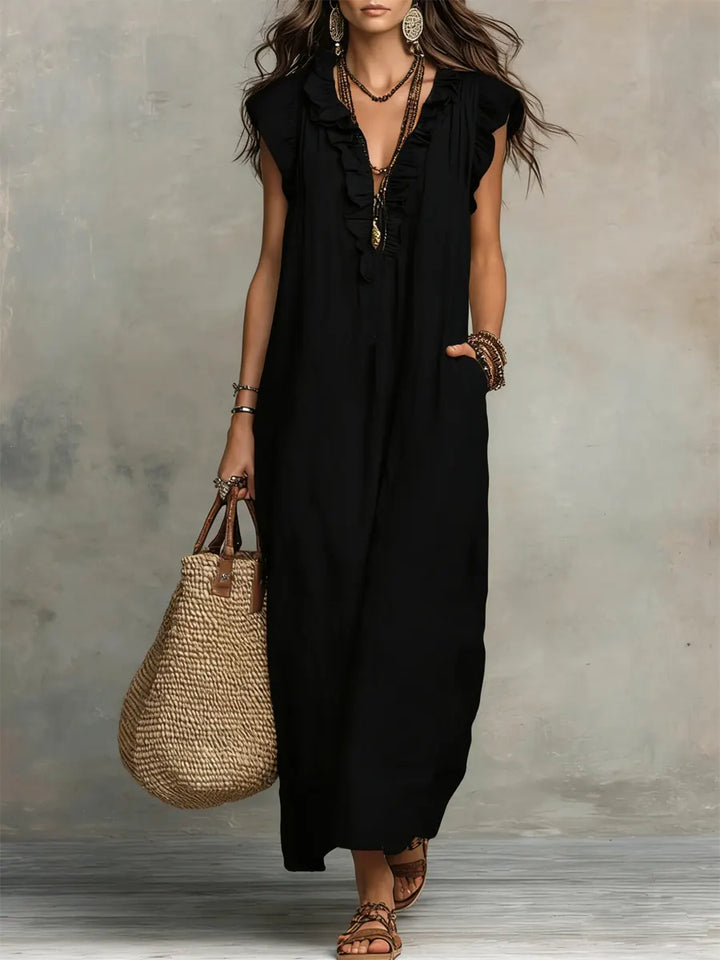 Camellia™ | Long Linen & Cotton Bohemian Dress