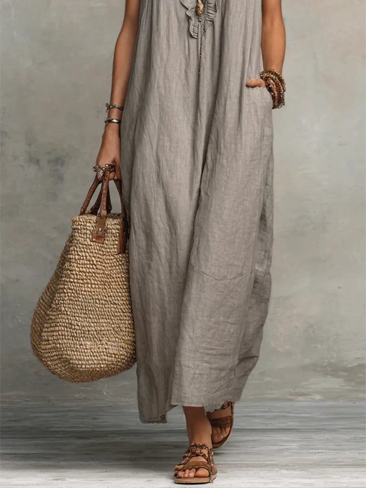 Camellia™ | Long Linen & Cotton Bohemian Dress