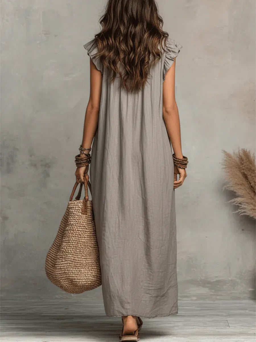 Camellia™ | Long Linen & Cotton Bohemian Dress