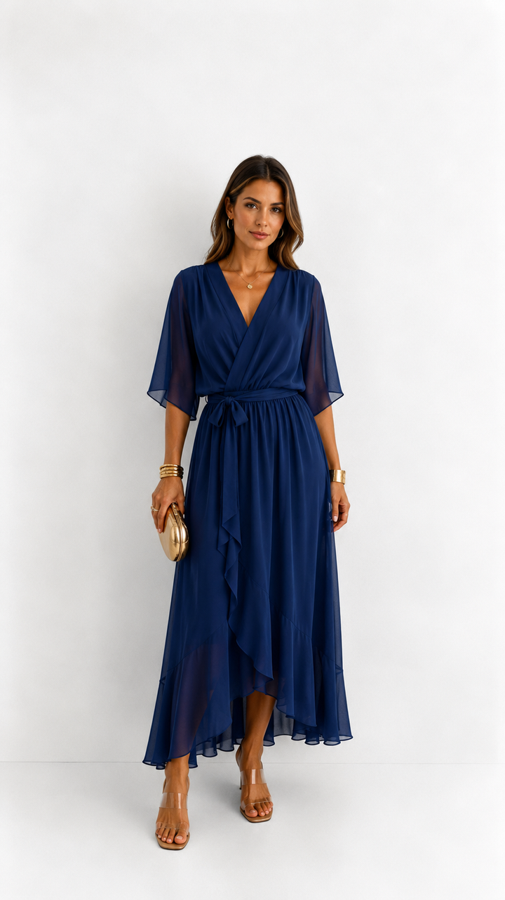 Isabelle™ | Elegant Chiffon Wrap Maxi Dress